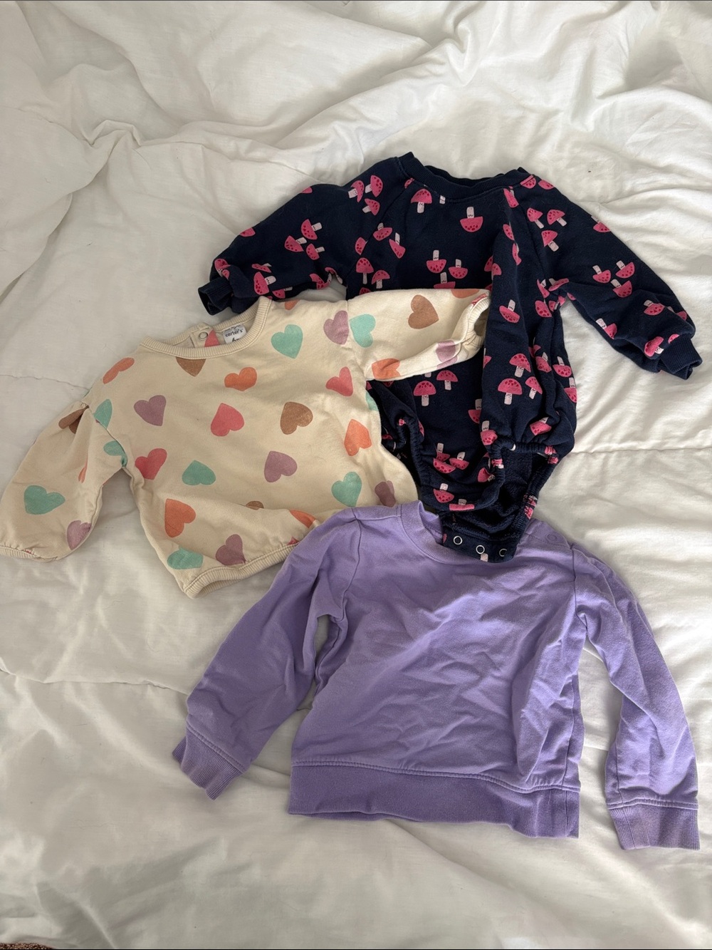 Bundle of 3 baby girls sweatshirts